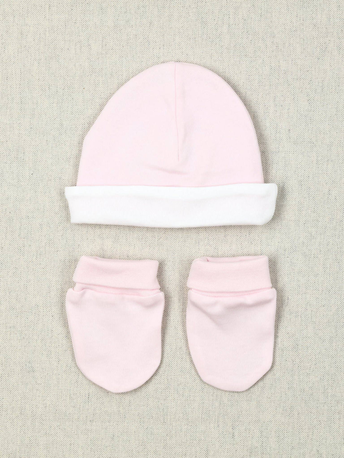 Set muts en handschoenen baby roze