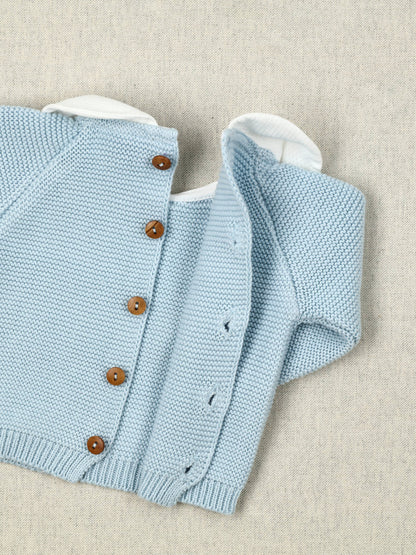 Petit gebreid setje blauw
